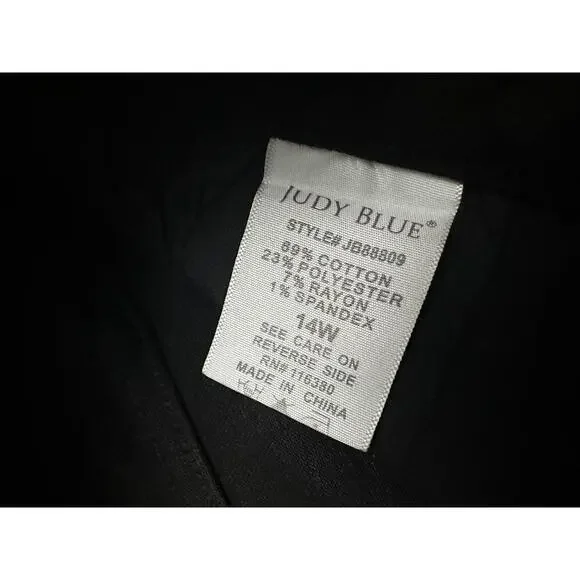 Judy Blue Jeans Womens 14W Black Slim Fit Rhinestone Studded Denim JB88509 - Picture 6 of 11